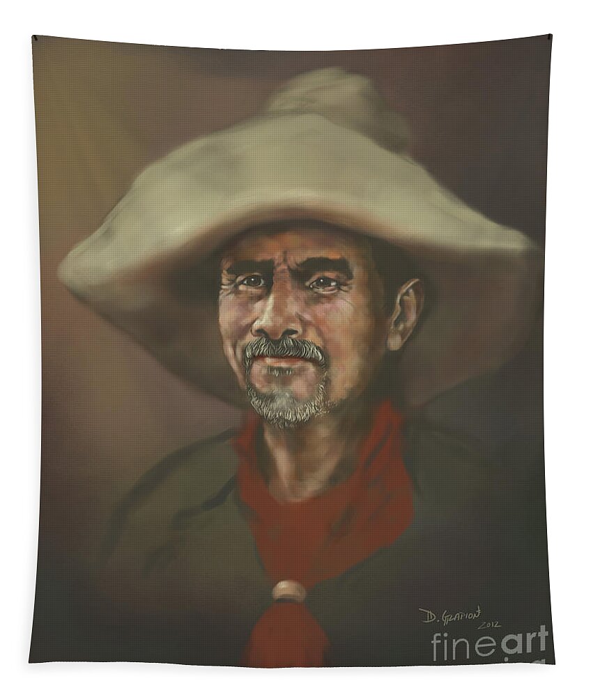 Cowboy Tapestry featuring the digital art El Mestizo by Dwayne Glapion