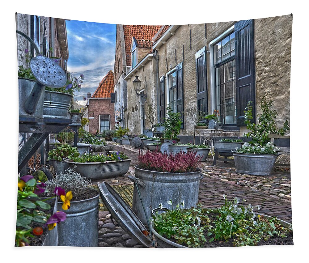 Netherlands Tapestry featuring the photograph Elburg Alley by Frans Blok
