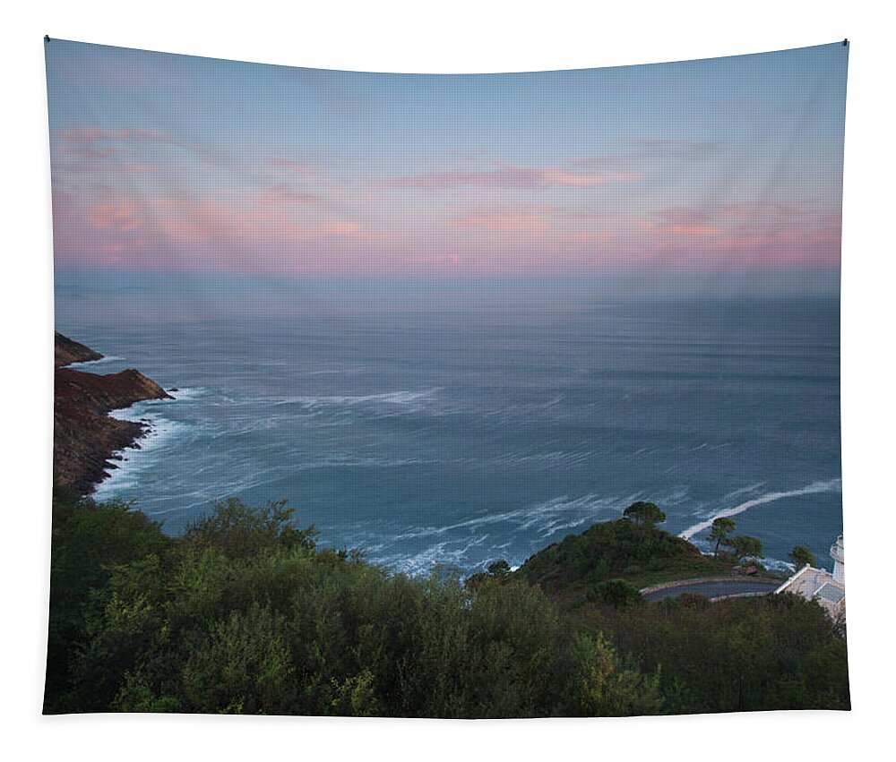 Photography Tapestry featuring the photograph Elevated View Of Monte Igueldo by Panoramic Images