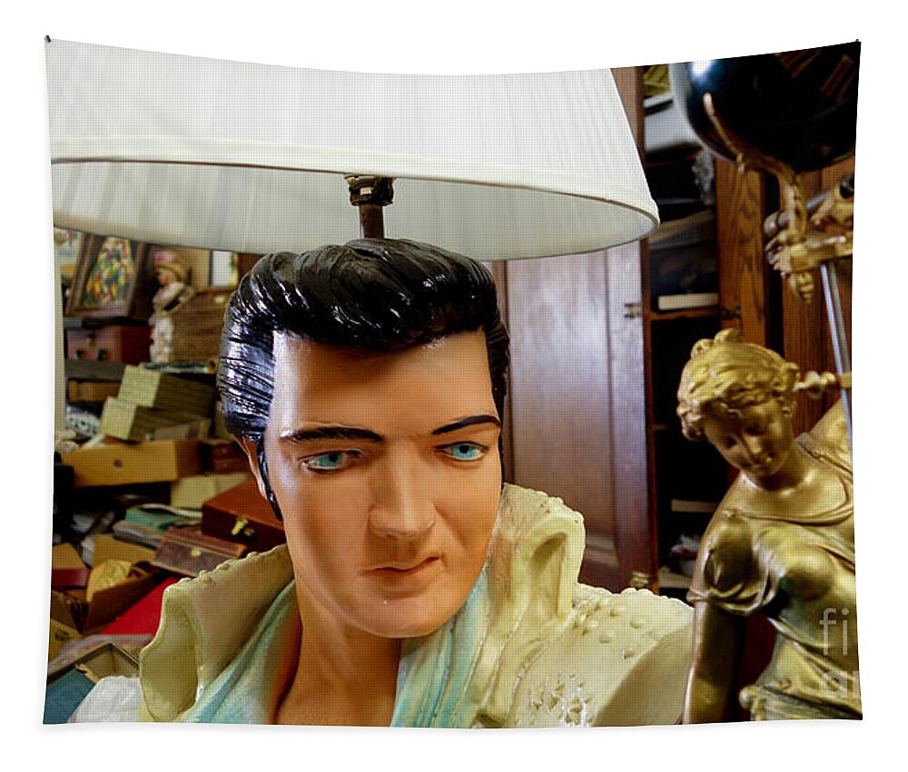 Antique Tapestry featuring the photograph Elvis Lamp in Antique Shop by Amy Cicconi