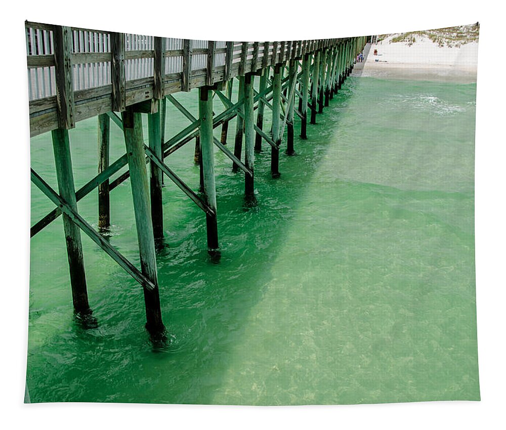 Tide Tapestry featuring the photograph Emerald Green Tide by Susan McMenamin