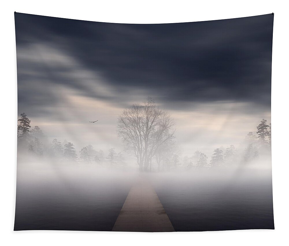 Gloomy Sky Tapestry featuring the photograph Emergence by Lourry Legarde