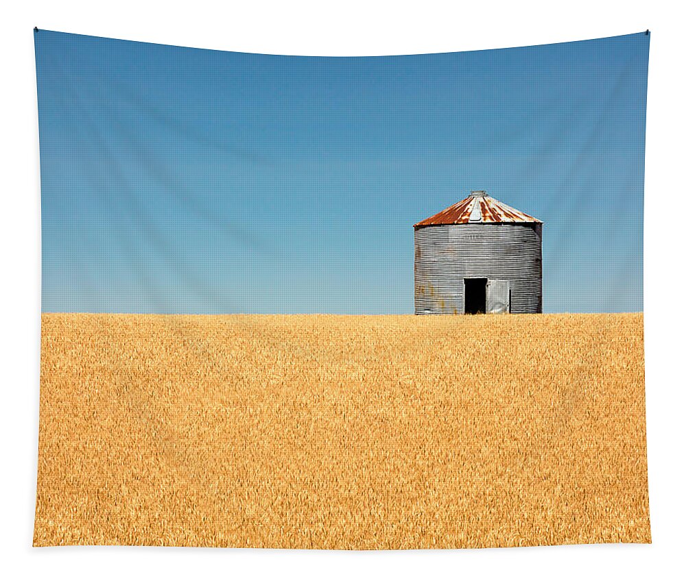 Grain Bin Tapestry featuring the photograph Empty Bin by Todd Klassy