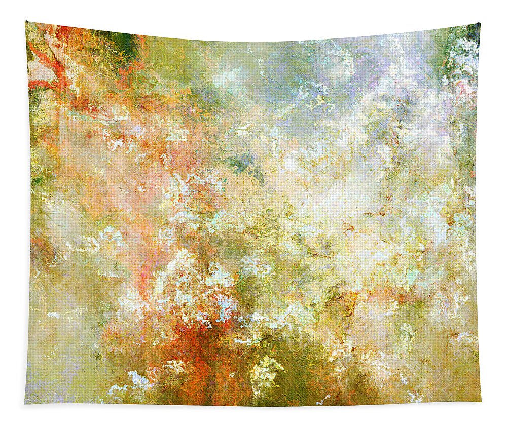 Abstract Art Tapestry featuring the painting Enchanted Blossoms - Abstract Art by Jaison Cianelli