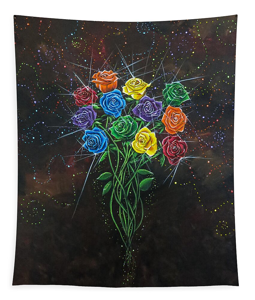 Roses Tapestry featuring the painting Enchanted by Joel Tesch