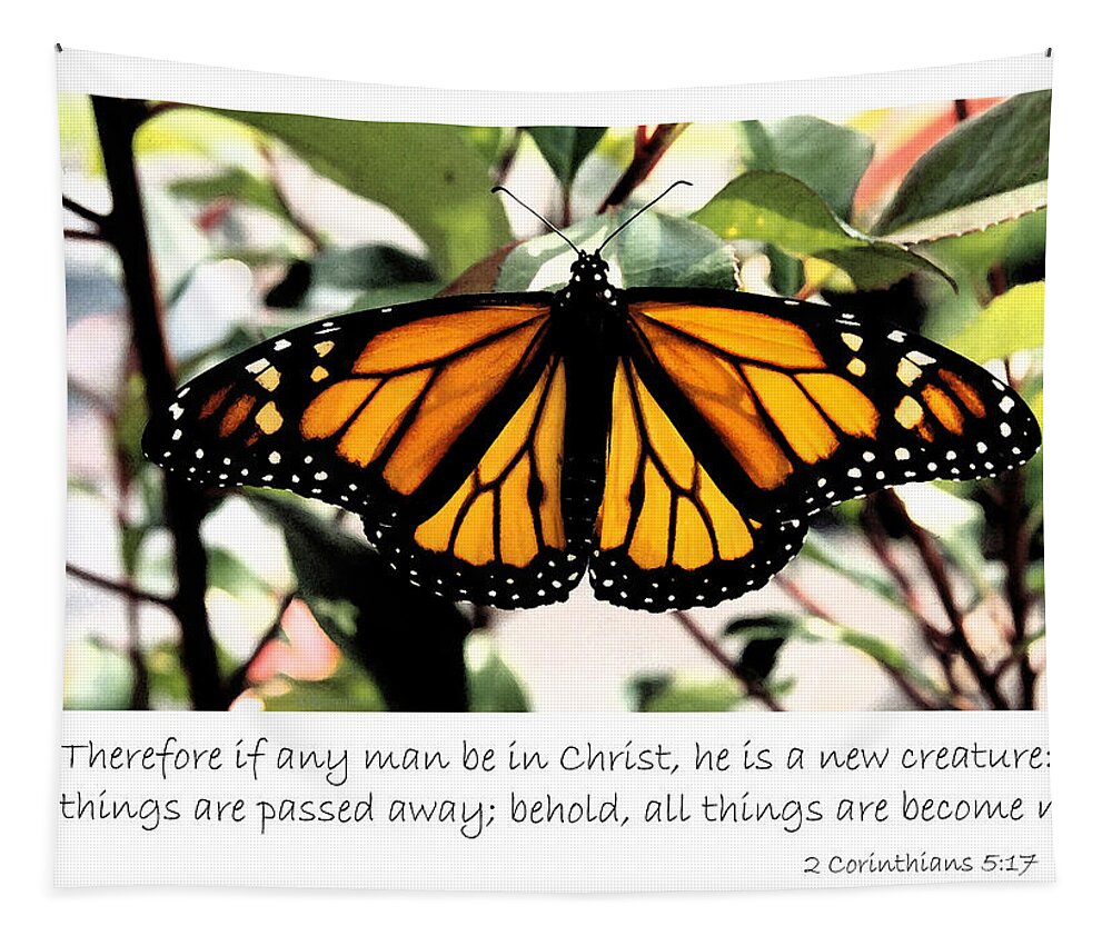 Butterfly Tapestry featuring the photograph English New creature in Christ by Denise Beverly