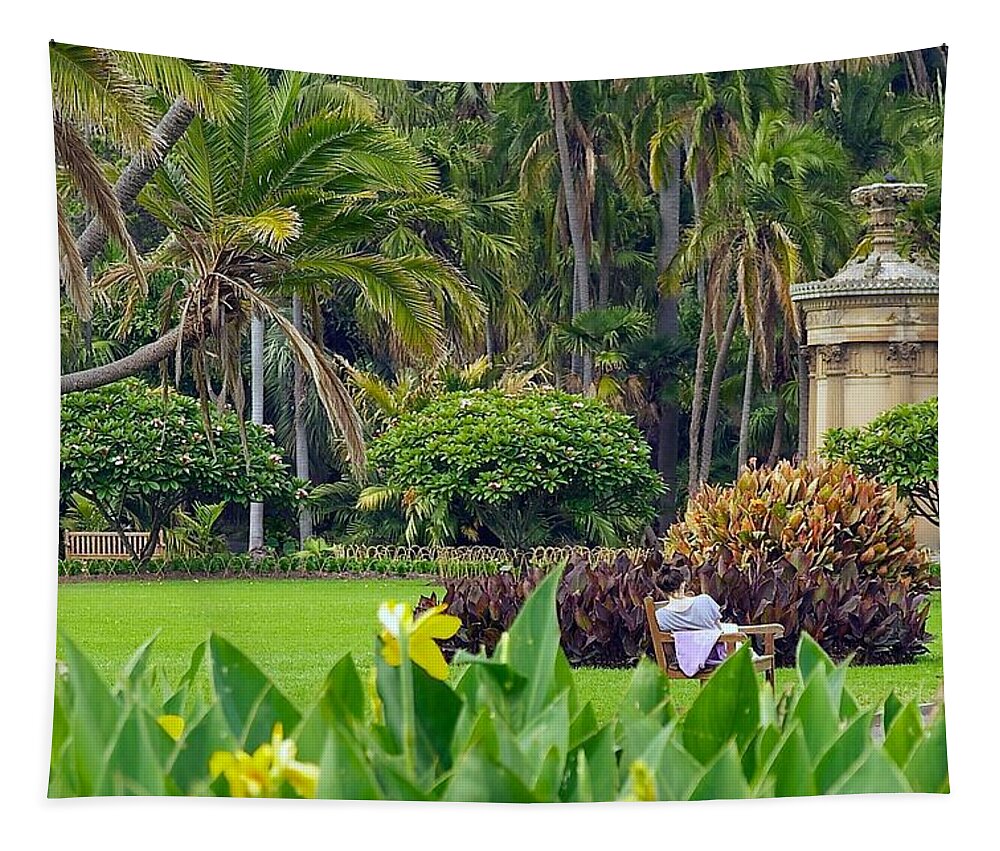 Australia Tapestry featuring the photograph Enjoying the Royal Botanic Garden by Stuart Litoff