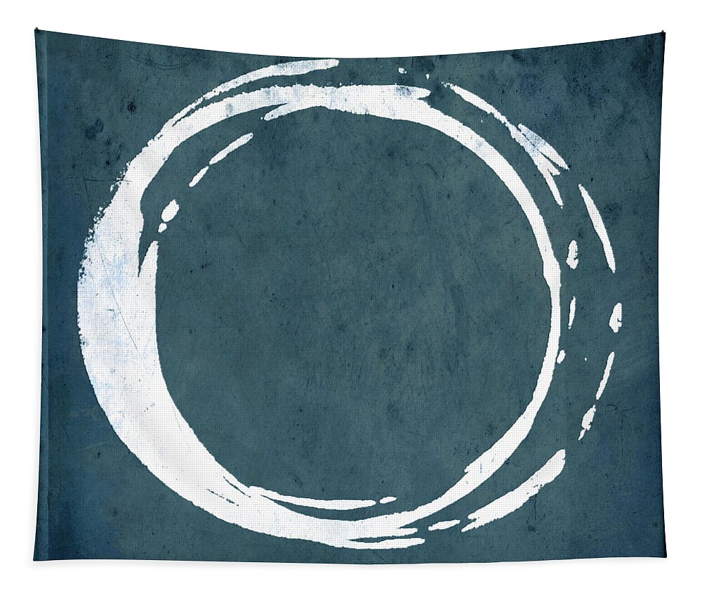 Cyan Tapestry featuring the painting Enso No. 107 Cyan by Julie Niemela