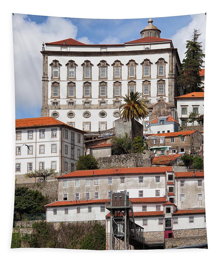 Porto Tapestry featuring the photograph Episcopal Palace of Porto in Portugal by Artur Bogacki