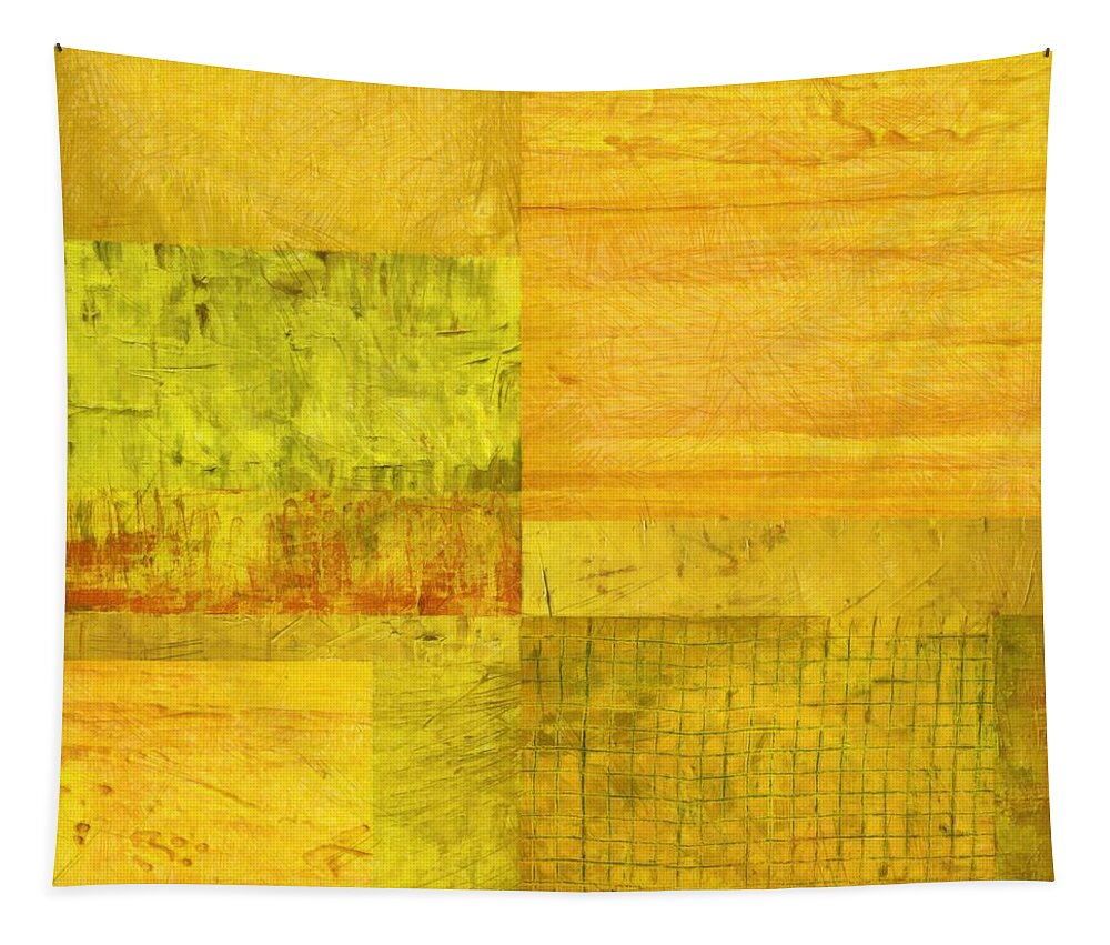 Yellow Tapestry featuring the digital art Essence of Yellow 2.0 by Michelle Calkins