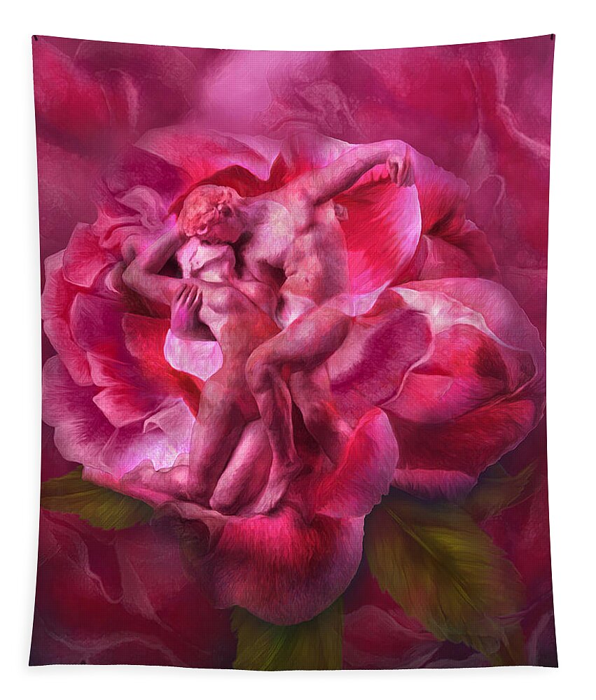 Rose Tapestry featuring the mixed media Eternal Springtime Rose by Carol Cavalaris