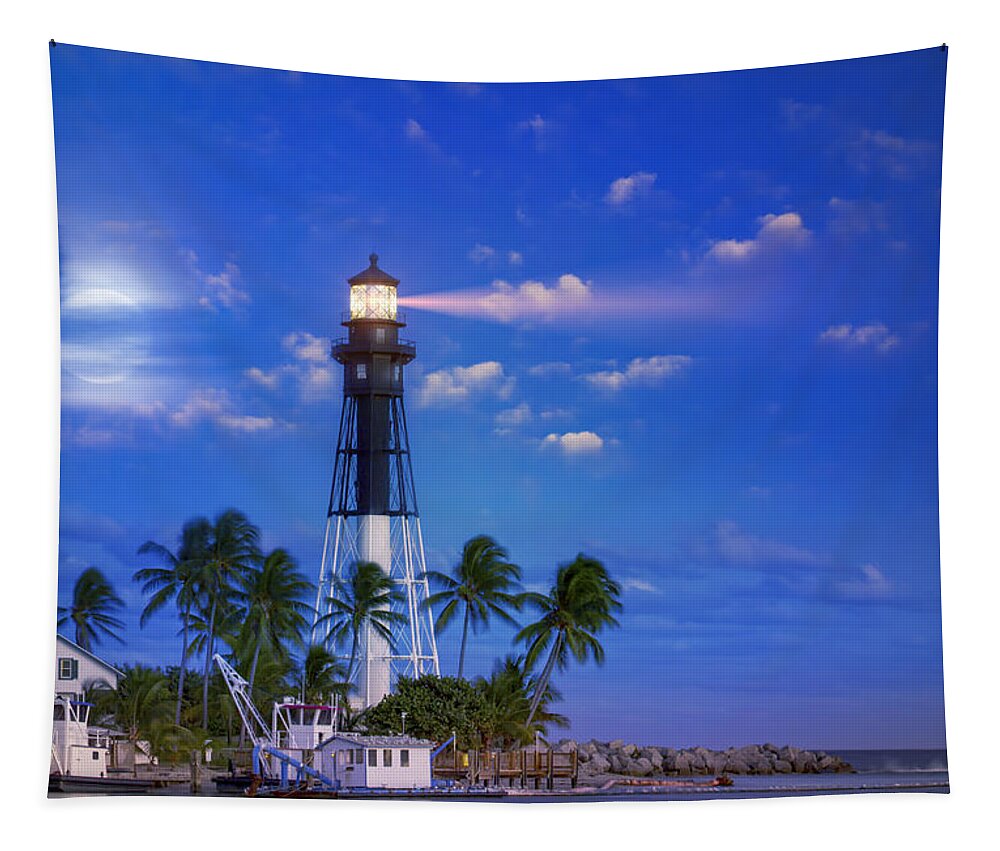 Lighthouse Tapestry featuring the photograph Evening at the Lighthouse by Mark Andrew Thomas