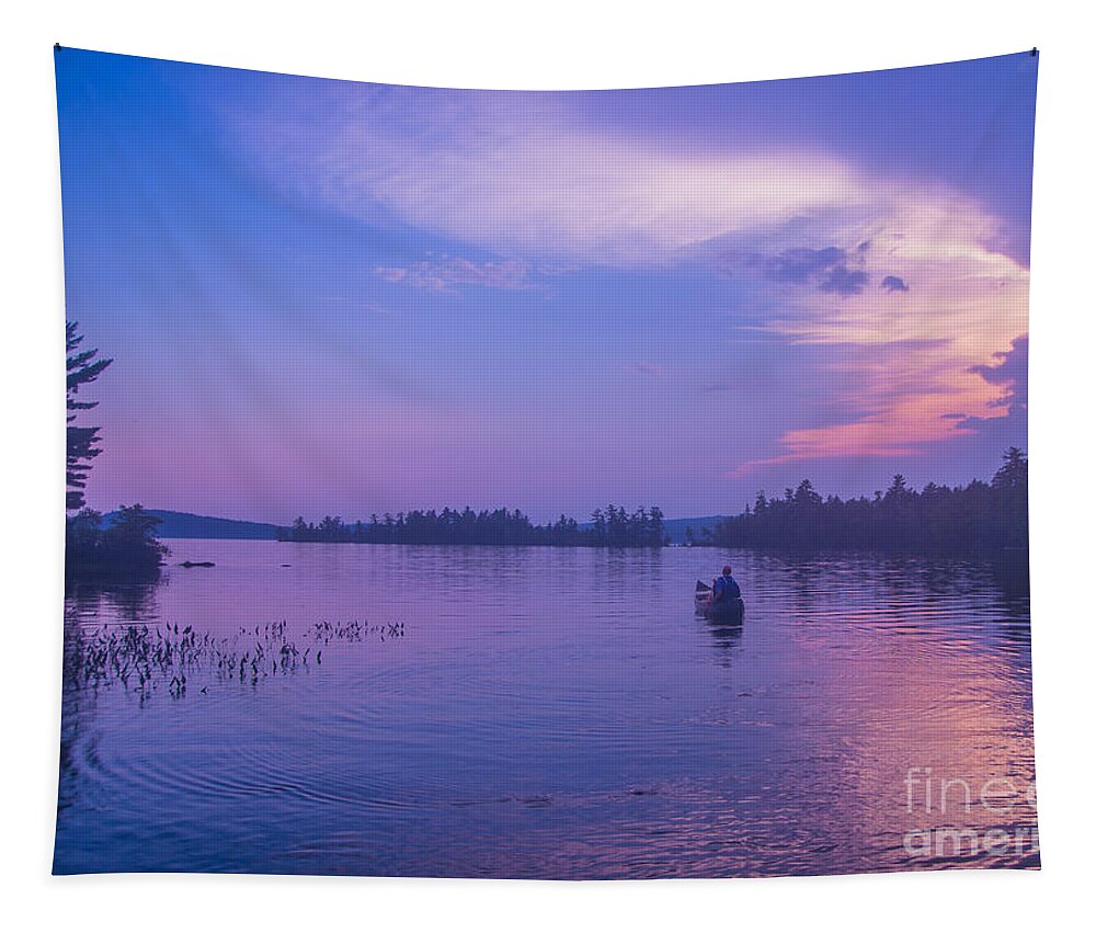 Maine Tapestry featuring the photograph Evening Canoeing by Alana Ranney