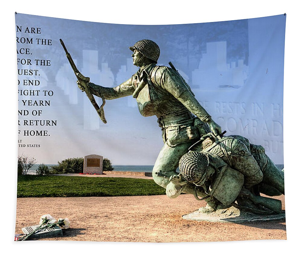 Ever Forward Tapestry featuring the photograph Ever Forward - D-Day Prayer by Weston Westmoreland