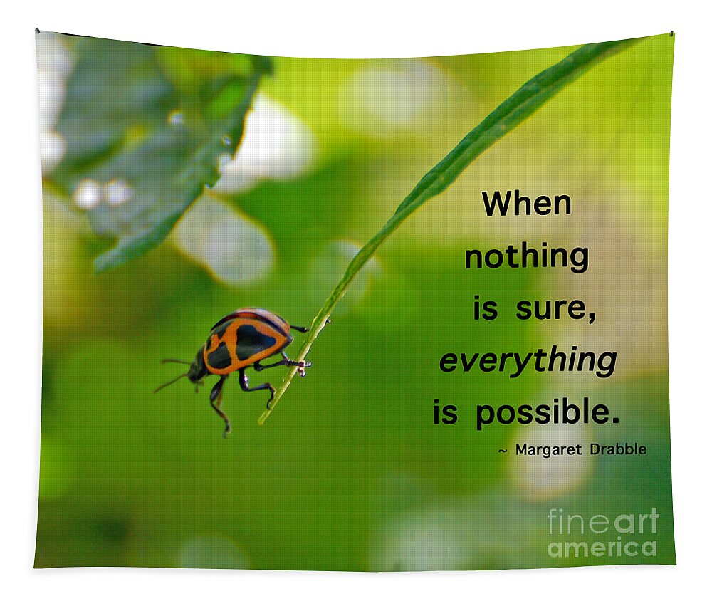 Ladybug Tapestry featuring the photograph Everything Is Possible by Kerri Farley