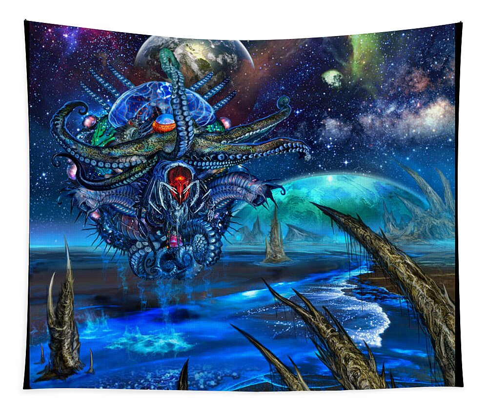 Tony Koehl Tapestry featuring the mixed media Evolutionary Space by Tony Koehl