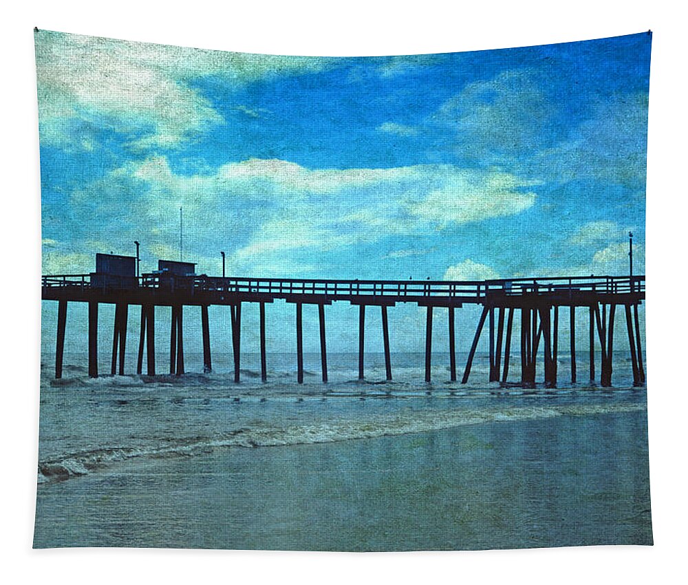 Pier Tapestry featuring the photograph Extending Into The Ocean by Gary Slawsky