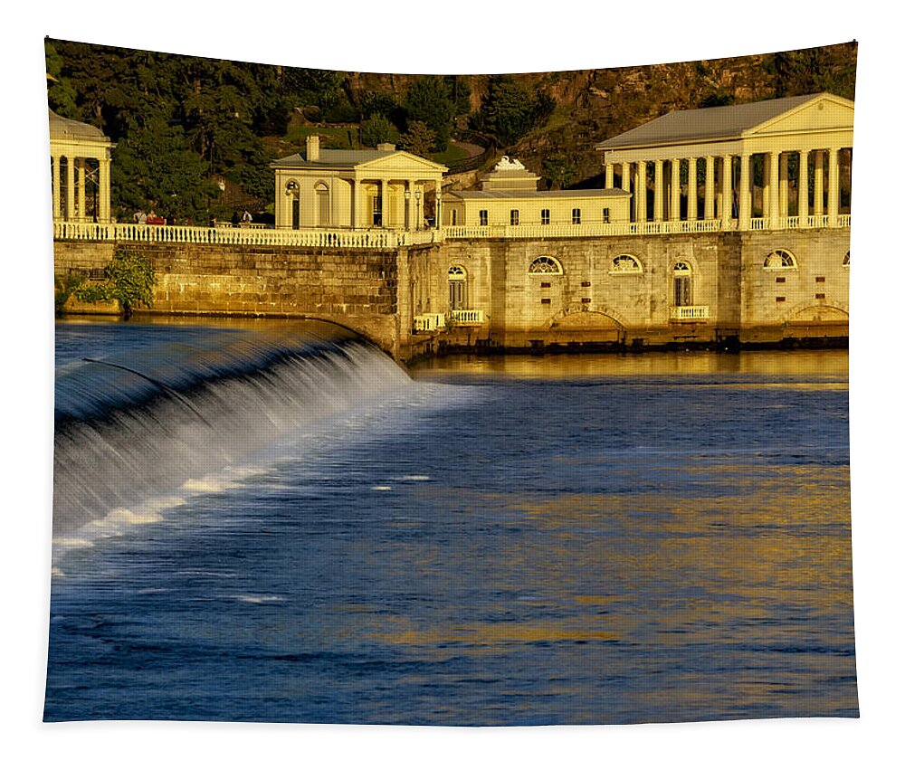 Fairmount Dam Tapestry featuring the photograph Fairmount Water Works Park by Susan Candelario
