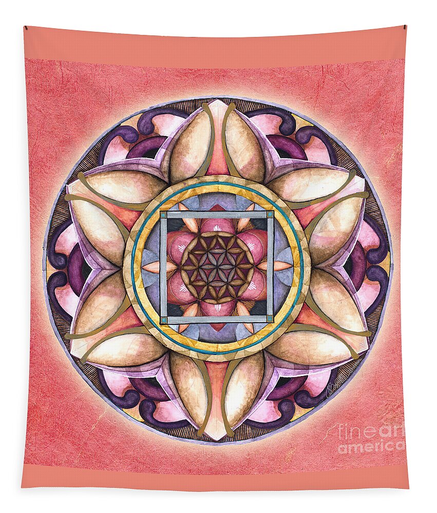 Mandala Art Tapestry featuring the painting Faith Mandala by Jo Thomas Blaine