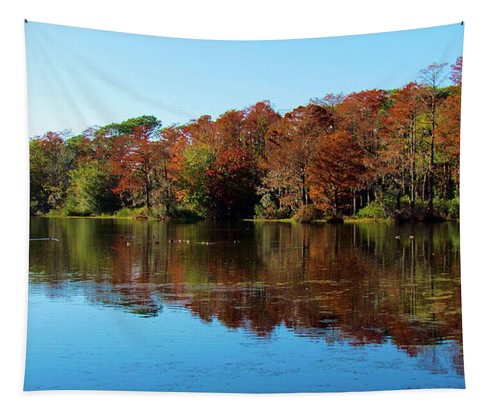 Tree Tapestry featuring the photograph Fall In The Air by Cynthia Guinn