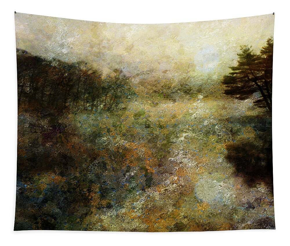 Trees Tapestry featuring the digital art Fall Lake by Bruce Rolff