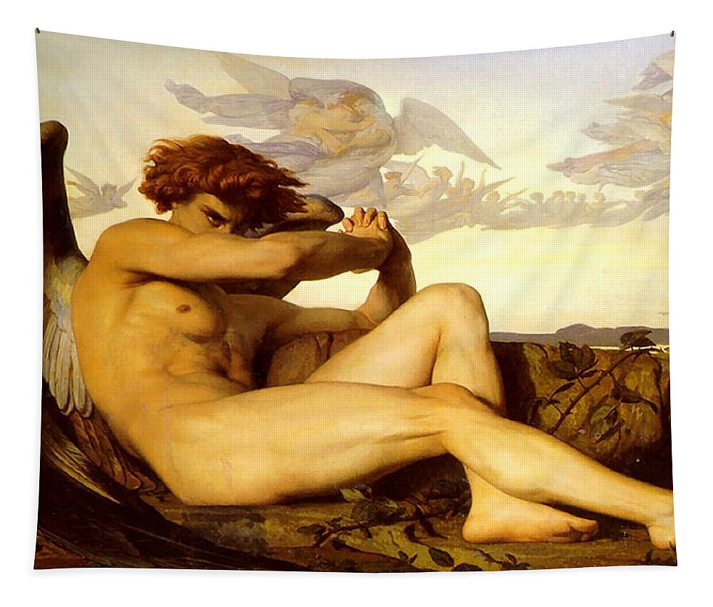 Alexandre Cabanel Tapestry featuring the painting Fallen Angel by Alexandre Cabanel
