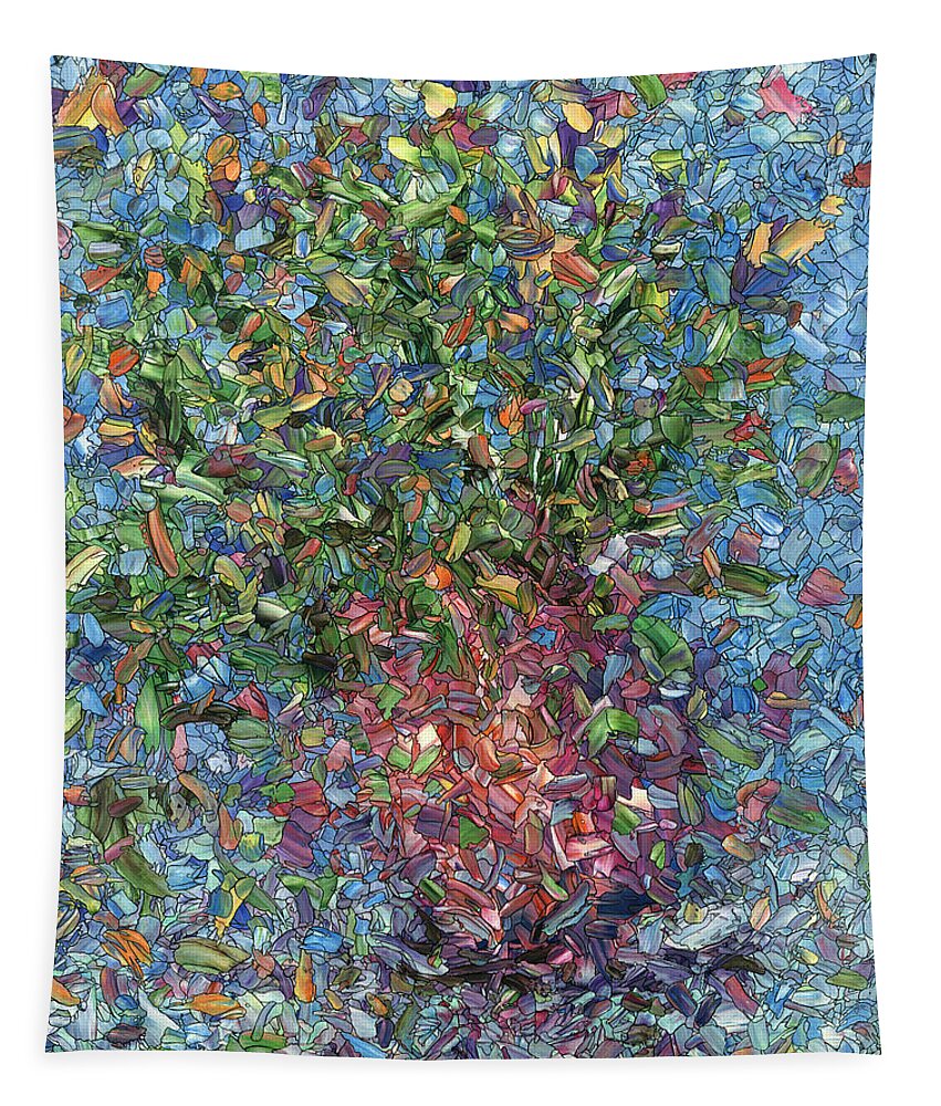 Flowers Tapestry featuring the painting Falling Flowers by James W Johnson