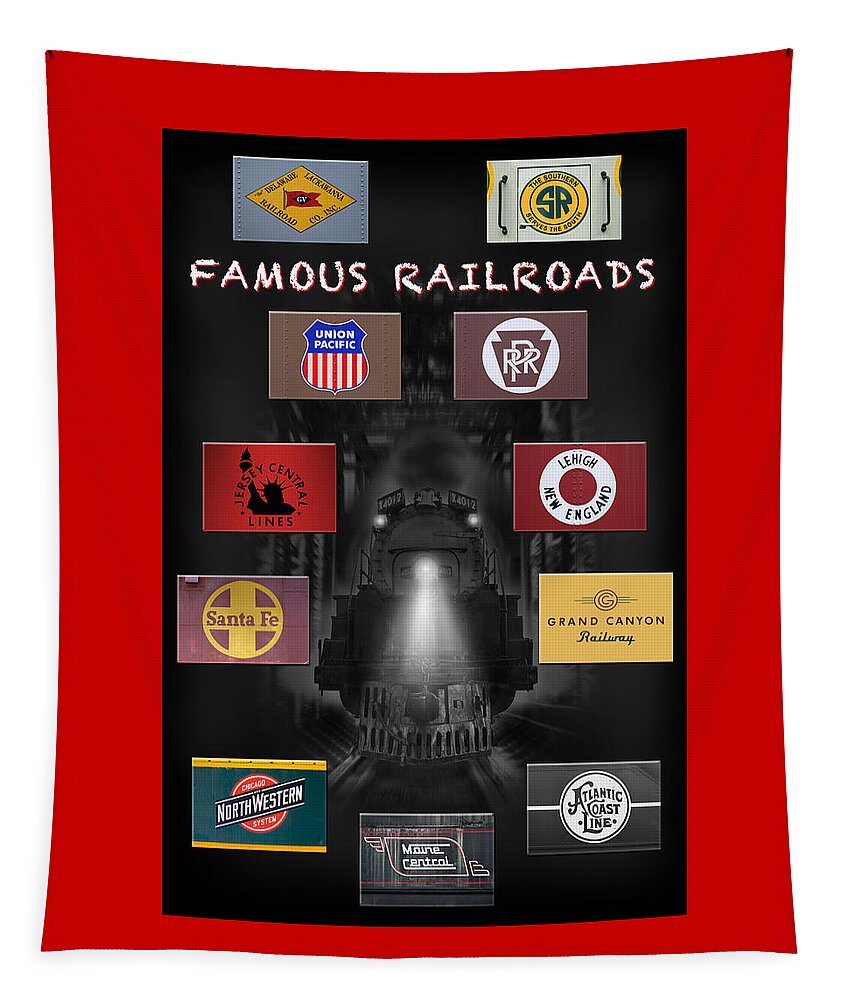 Transportation Tapestry featuring the photograph Famous Railroads by Mike McGlothlen