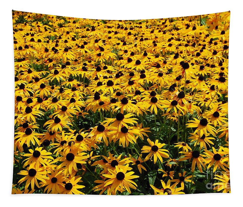Field Of Yellow Flowers Tapestry featuring the photograph Far as The Eye Can See by Eunice Miller