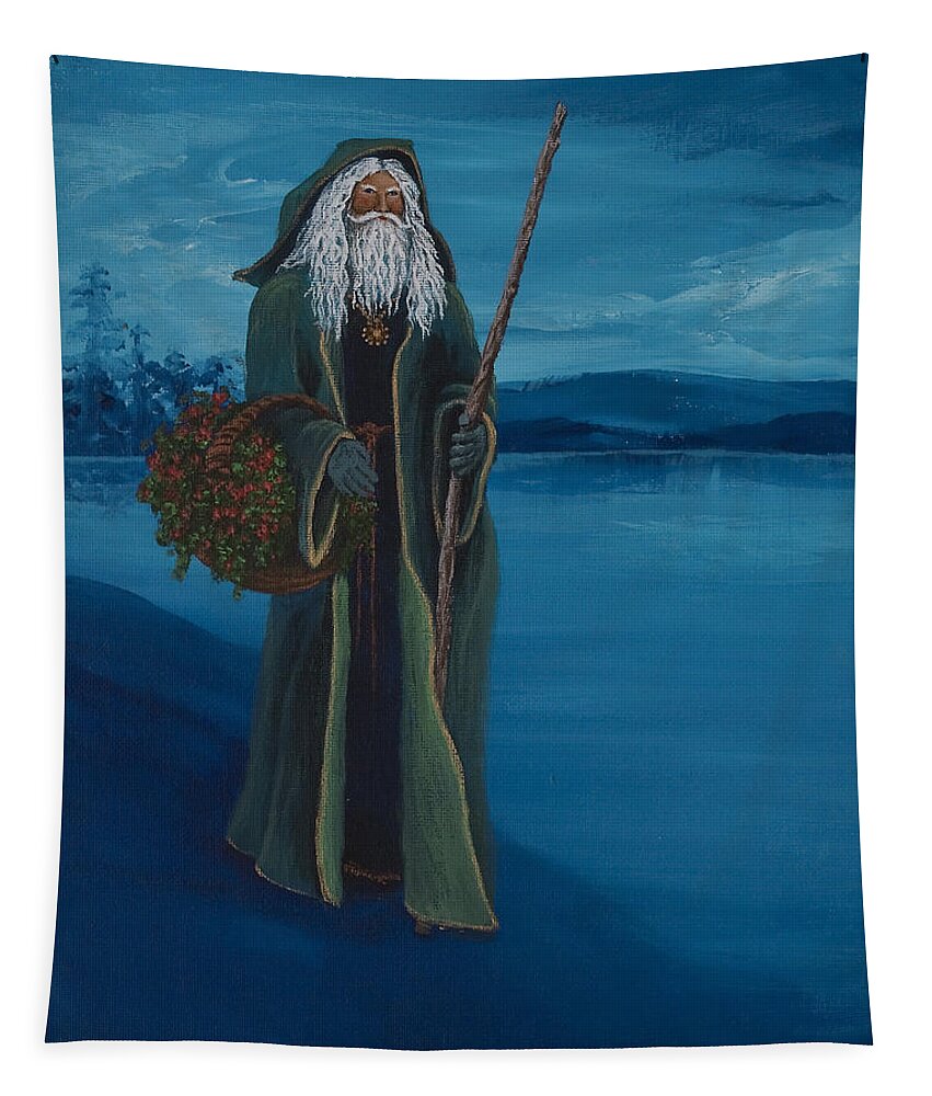 Christmas Tapestry featuring the painting Father Christmas by Darice Machel McGuire