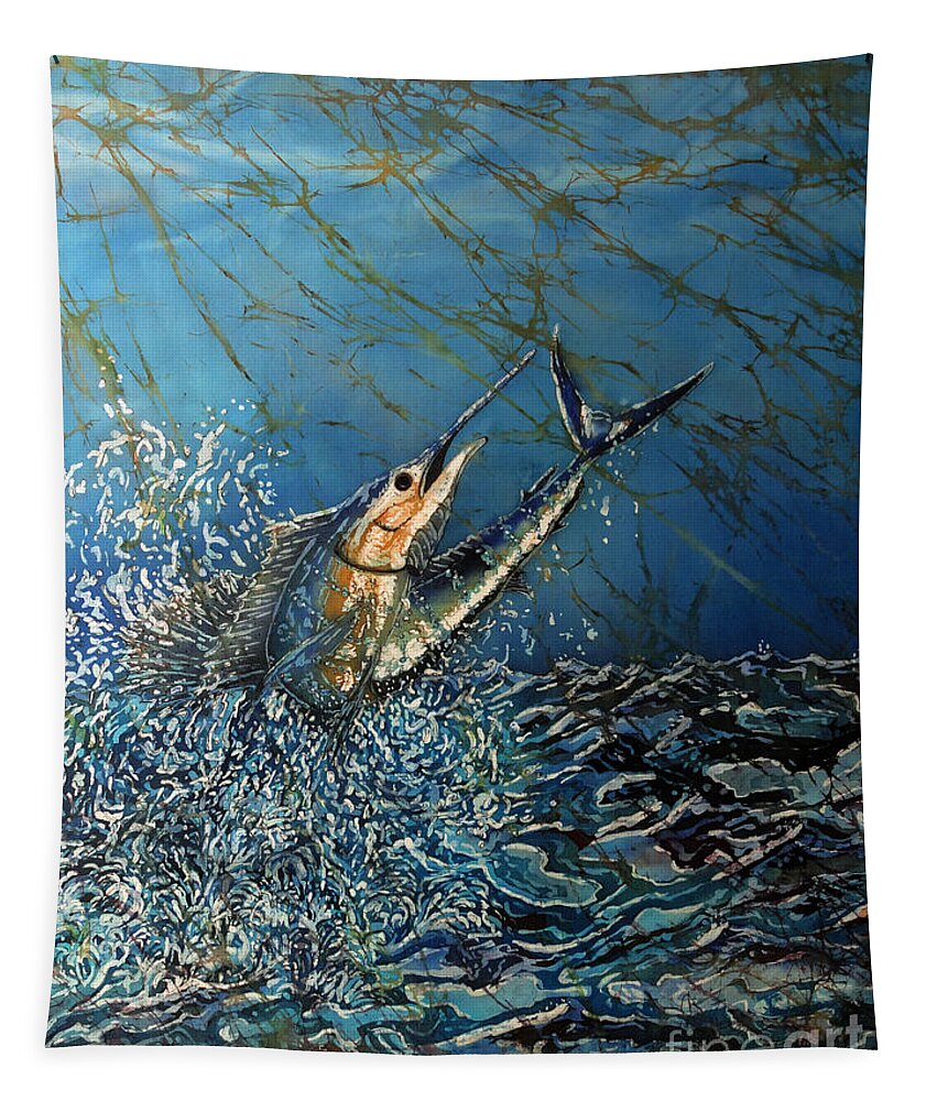 Sailfish Tapestry featuring the tapestry - textile Fearless by Sue Duda