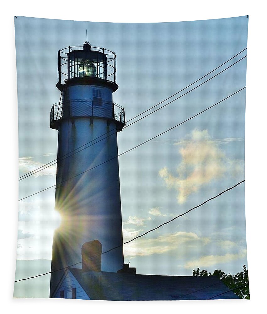 Fenwick Island Lighthouse Tapestry featuring the photograph Fenwick Island Lighthouse - Delaware by Kim Bemis