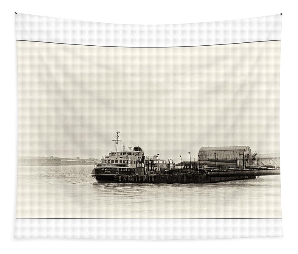 Liverpool Museum Tapestry featuring the photograph Ferry at the terminal by Spikey Mouse Photography