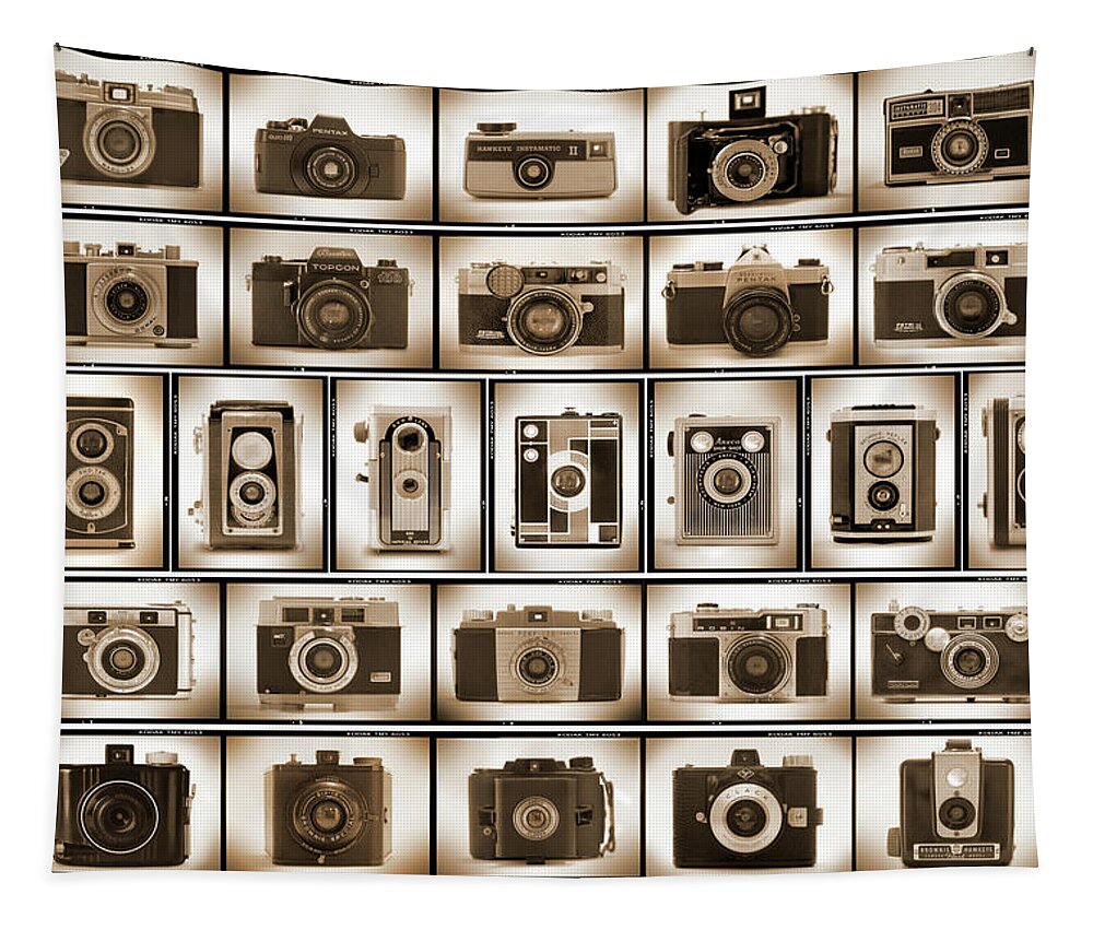 Vintage Cameras Tapestry featuring the photograph Film Camera Proofs by Mike McGlothlen