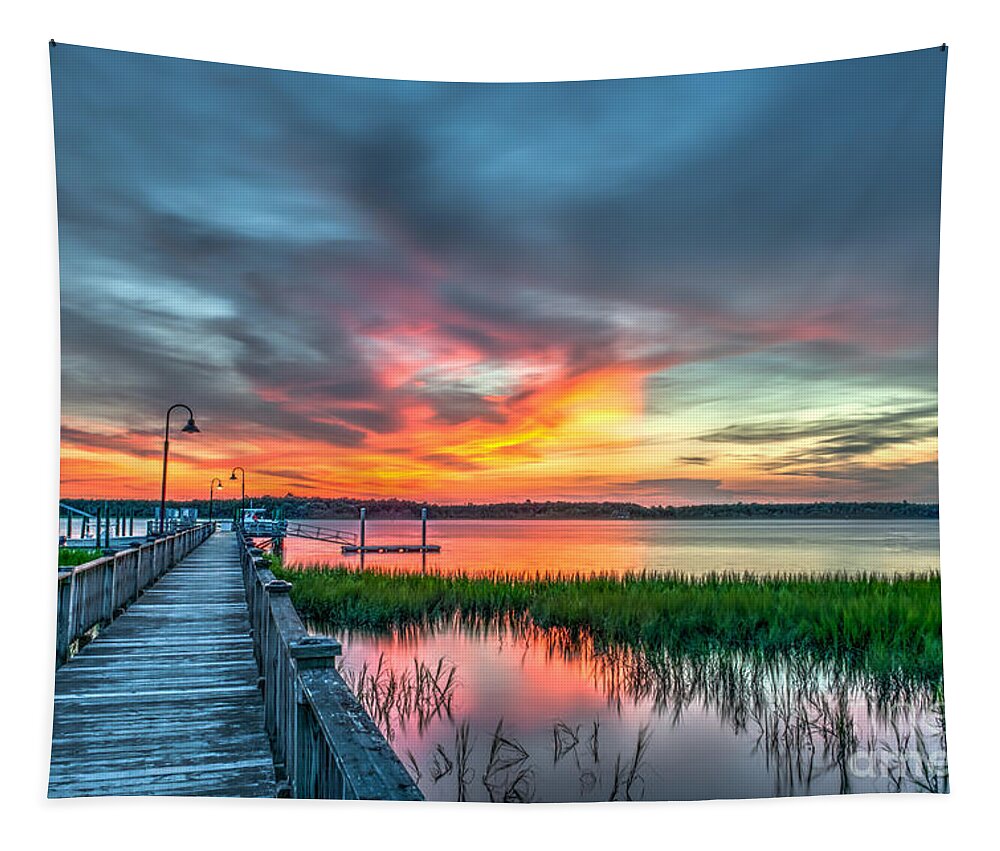 Sunset Tapestry featuring the photograph Fire Light by Dale Powell