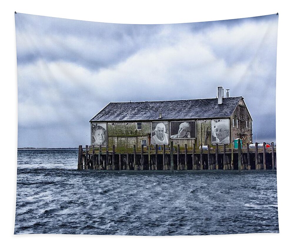 Provincetown Tapestry featuring the photograph Fishermans Wharf Provincetown Harbor by Constantine Gregory