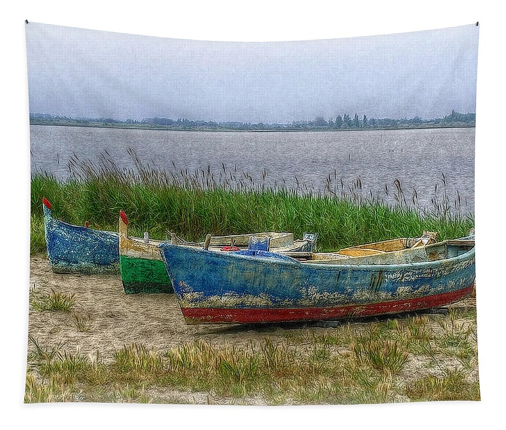 France Tapestry featuring the photograph Fishing Boats by Hanny Heim