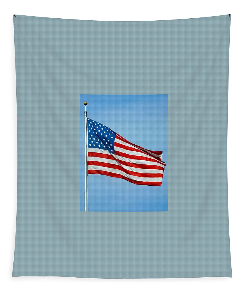 Flag Tapestry featuring the photograph Flag USA by Holden The Moment