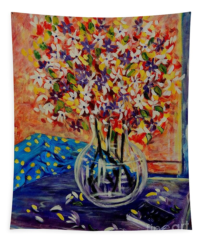Florals Tapestry featuring the painting Floral Bliss by Caroline Street