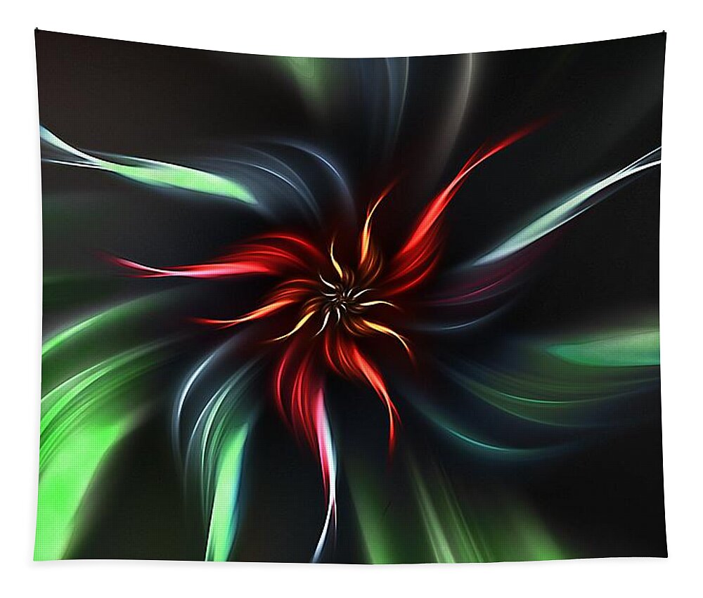 Fine Art Tapestry featuring the digital art Floral Fantasy 042014 by David Lane