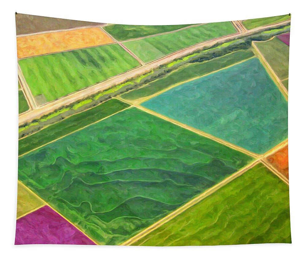 Flower Fields Tapestry featuring the painting Flower Fields by Dominic Piperata
