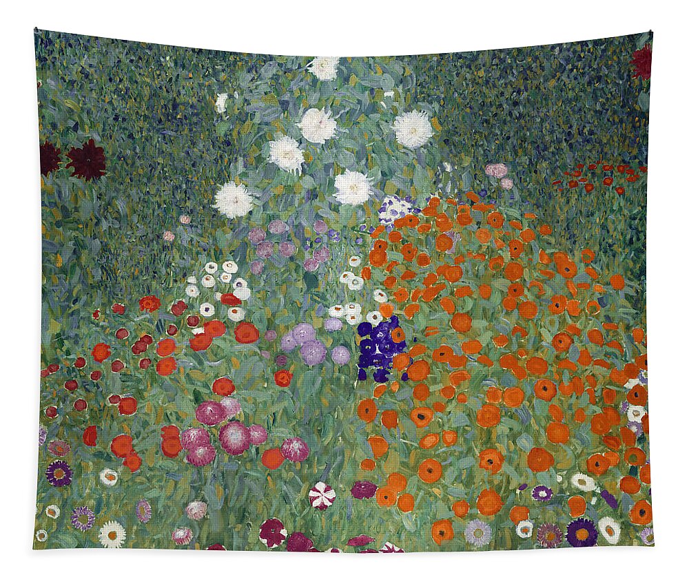 Klimt Tapestry featuring the painting Flower Garden by Gustav Klimt
