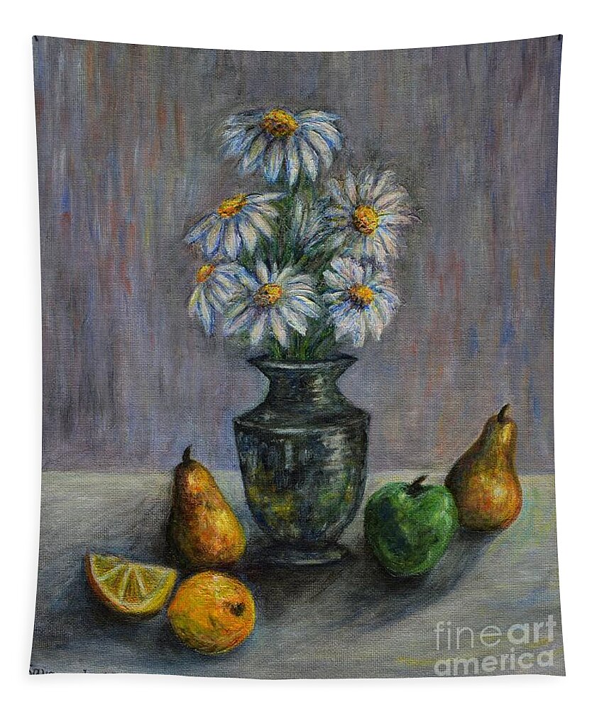 Flowers And Fruit Acrylic Tapestry featuring the painting Flowers and Fruit by Savannah Gibbs