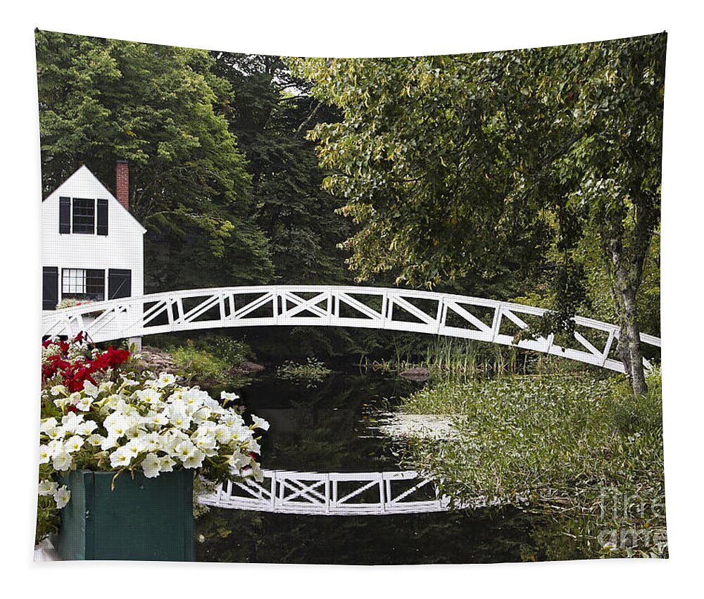 Maine Tapestry featuring the photograph Flowers and Reflections by Karin Pinkham