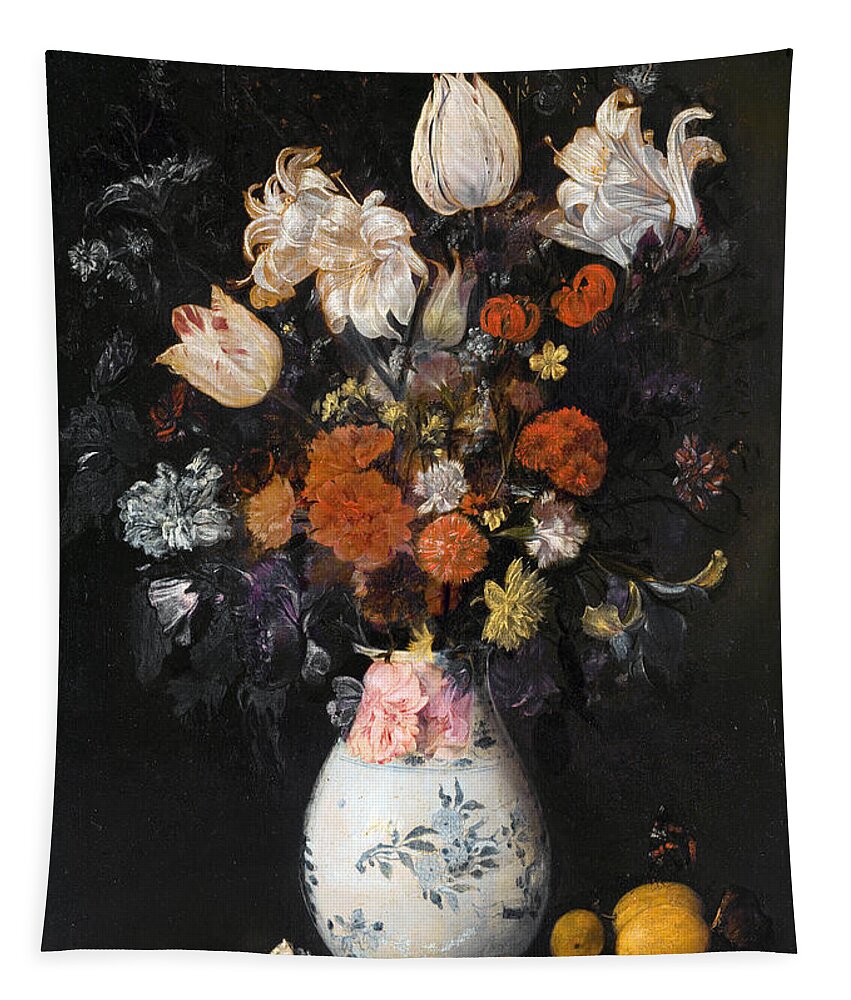 Judith Leyster Tapestry featuring the painting Flowers Vase by Judith Leyster
