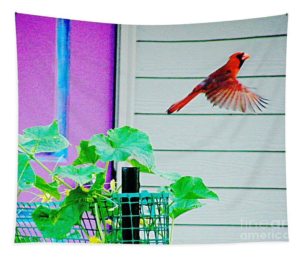 Bird Tapestry featuring the digital art Fly By by Lizi Beard-Ward