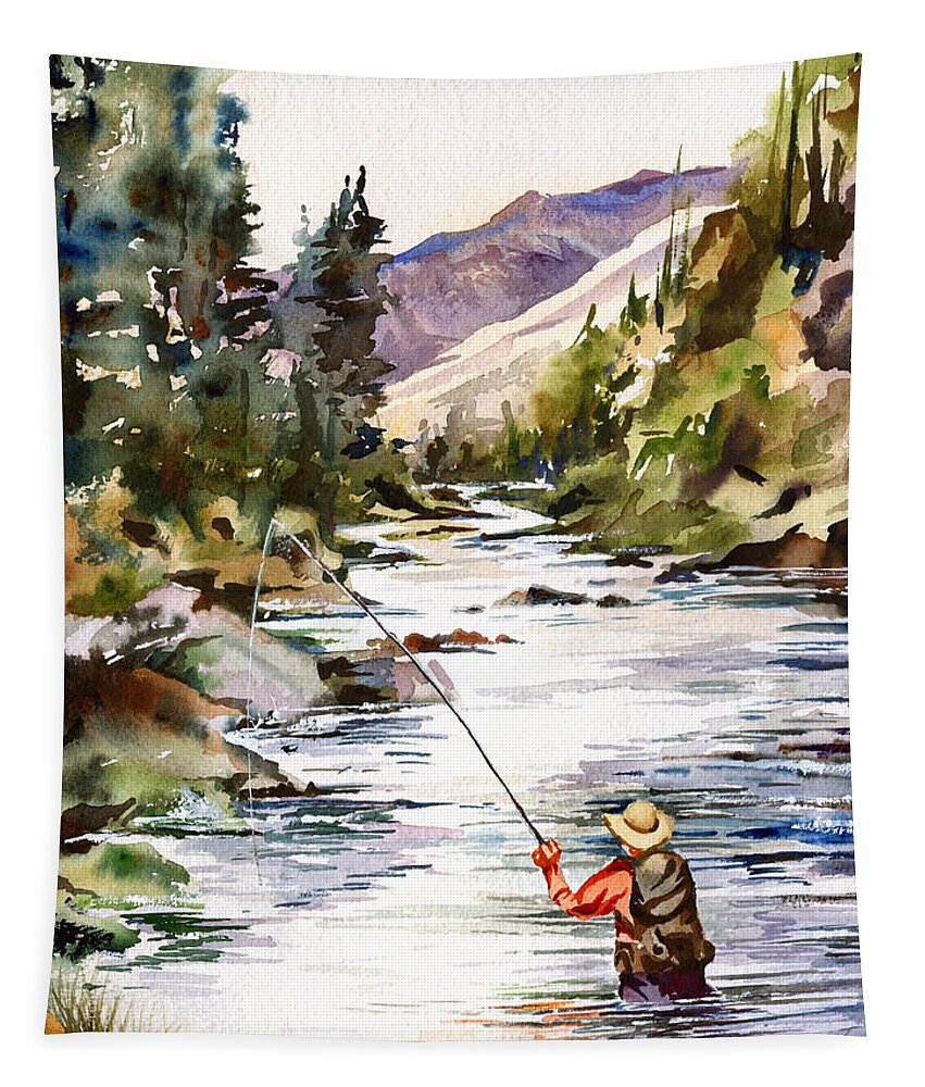 Fly Fishing in the Mountains Tapestry by Beth Kantor - Fine Art America