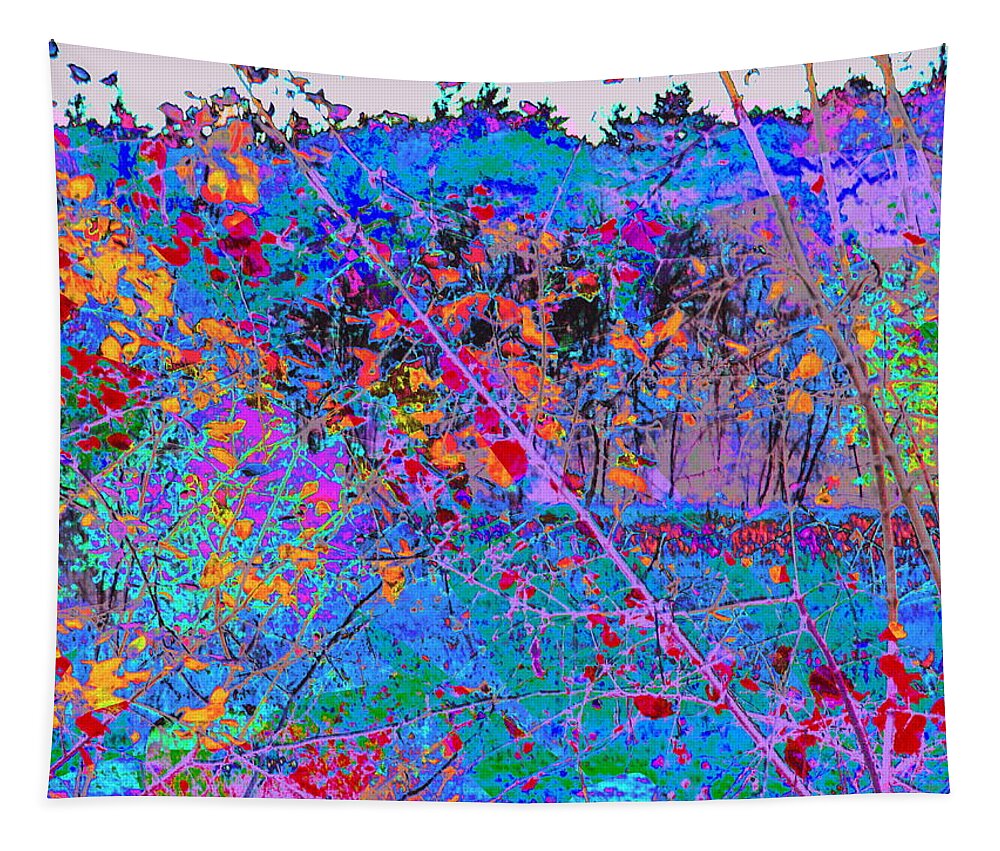 Bright Colored Foliage Color Manipulated Digitally Tapestry featuring the digital art Foliage by Priscilla Batzell Expressionist Art Studio Gallery