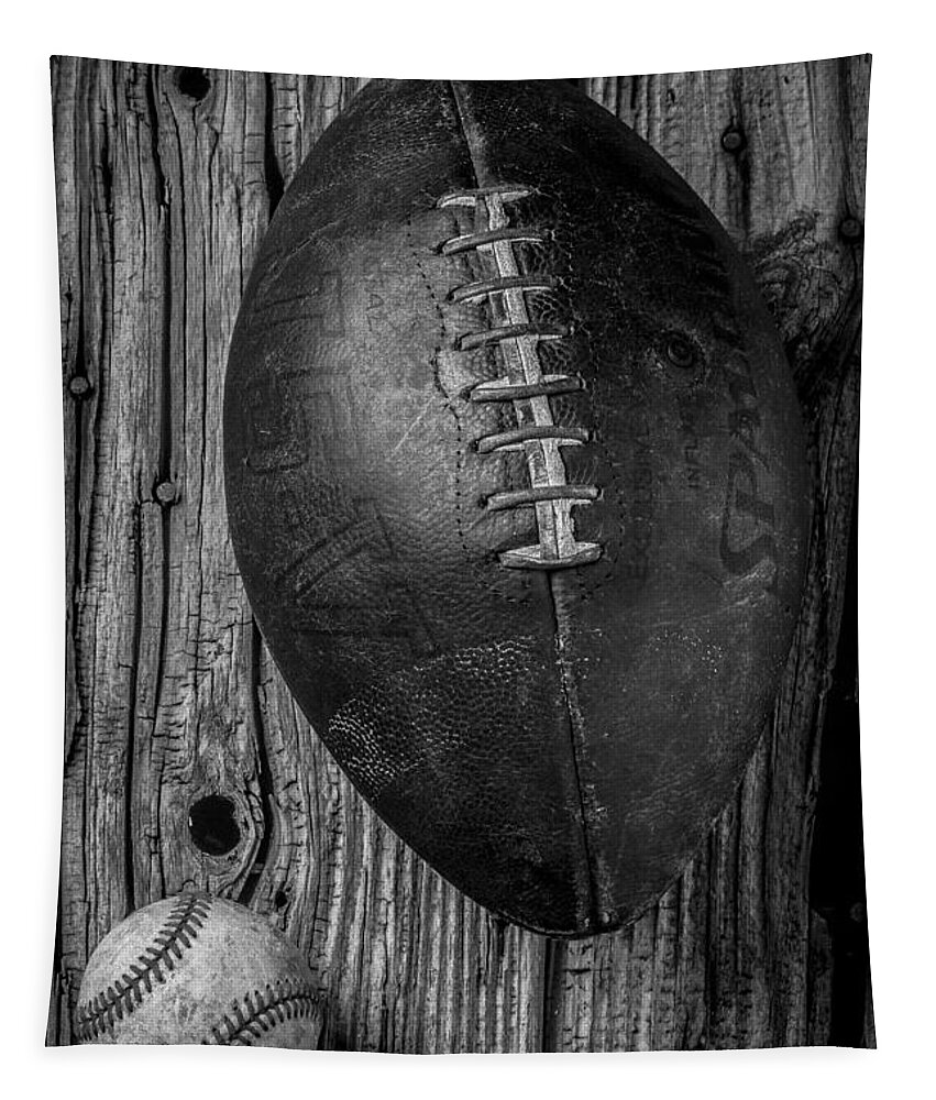 Old Tapestry featuring the photograph Football and Baseball by Garry Gay