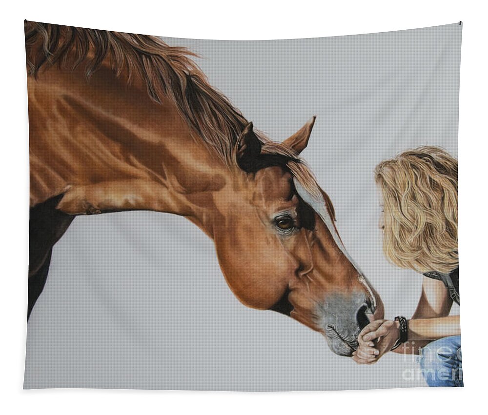 Horse Tapestry featuring the pastel For Amy by Joni Beinborn